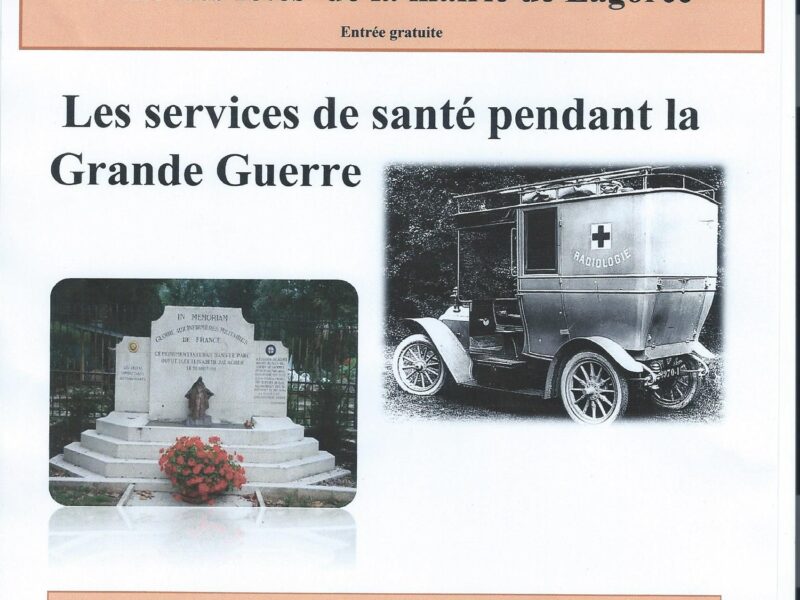 18 octobre 2018: Les services de santé pendant la Grande Guerre